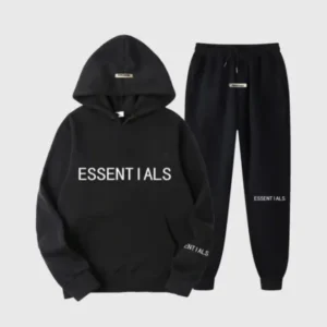 Essential Spring Hooded Tracksuit Black