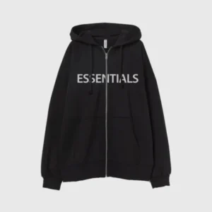 Essentials Oversized Zip-Through Hoodie Black