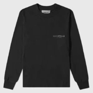 Fear of God Essentials Long Sleeve Polo Sweatshirt Black